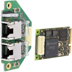 INpact Modbus-TCP Slave Mini PCI Expressmet aansluitkabel en bus-connector print 2x RJ45
